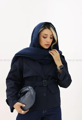 ترنچ کت جلودکمه آستردار@@کد1004294