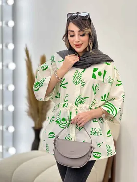 مانتو شومیزی طرح دار کمر گت