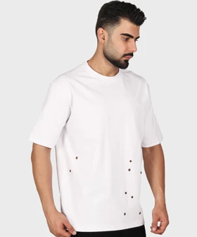 تیشرت لش مردانه طرح پانچ فلزی 1708