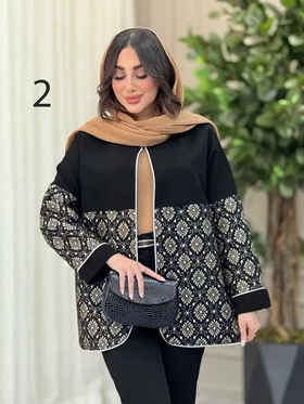 مانتو طرح دار مغزی دوزی دلبر