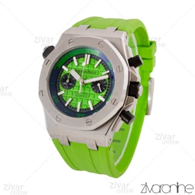 ساعت اودمار پیگه (AP) مردانه سه موتوره بند رابر سبز 104044