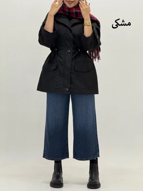 4021-بارانی کلاهدار مانیا (ایراددار)