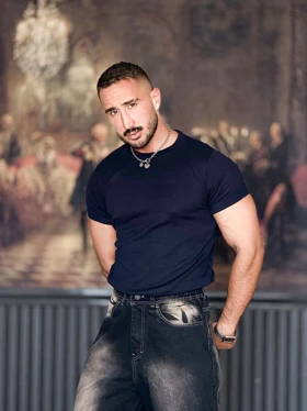 تیشرت ورزشی Fit-shert کبریتی سرمه ای