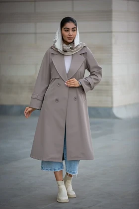 بارانی زنانه بلند کلارا New (نسکافه ای)