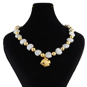 گردنبند دخترانه مدل ماهی مرواریدی