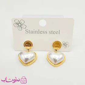 گوشواره زنانه طرح قلب سفید