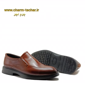 کفش مردانه رسمی اداری بدون بند چرم طبیعی si188