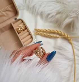 انگشتر طرح طلا بامبو