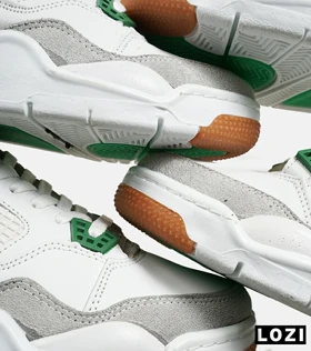 کتانی ساق‌دار زنانه و مردانه سفید سبز Nike air jordan 4