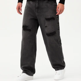 شلوار بگ مردانه زاپ‌دار، زغالی استایل شیک و خاص کد 3386