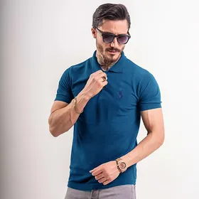 تیشرت جودون مردانه رنگ آبی نفتی پولو POLO
