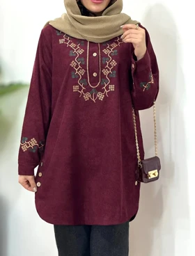 مانتو پاییزه گلدوزی آشیان 1