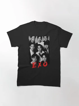تیشرت توایس EXO Kpop Group Members black and white