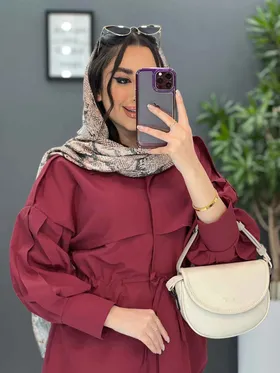 مانتو داکرون آستین پیله دار