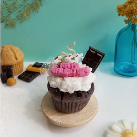 شمع کاپ کیک شکلاتی هپی