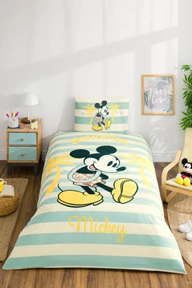 سرویس روتختی یک نفره Özdilek مدل Mickey Mouse Hawai - نعنایی