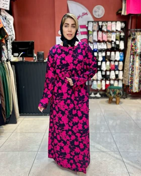 پیراهن نخی بلند آستین دار