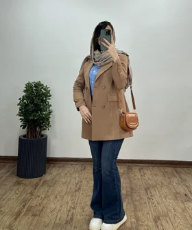 مانتو کتی دکمه دار شانلی(ایراد دار)