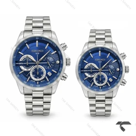 ست سیکو عروس و دامادی سه موتوره استیل صفحه سرمه ای Seiko-11436-S