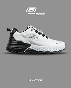 کفش کتانی طبی ورزشی سفید مشکی SKECHERS max protect مدل 8089