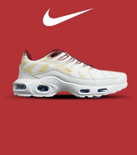 کفش کتانی مردانه و زنانه سفید قرمز زرد NIKE AirMax Plus TN Ultra مدل 7001