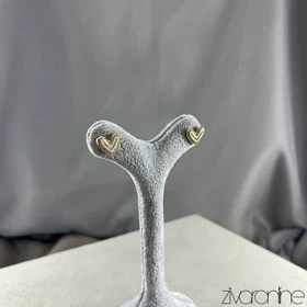 گوشواره زنانه مدل قلب تمام نگین 20446