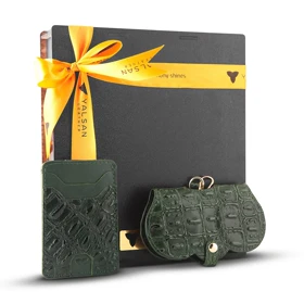 ست هدیه زنانه چرم یلسان مدل چیکا کد 193-MDS-GAN