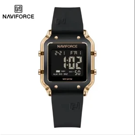 ساعت دیجیتال نیوی فورس مدل NF7120 بند رابر مشکی رزگلد مدل m-10384