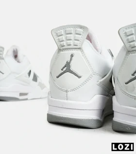 کتانی ساق‌دار زنانه و مردانه سفید طوسی Nike air jordan 4