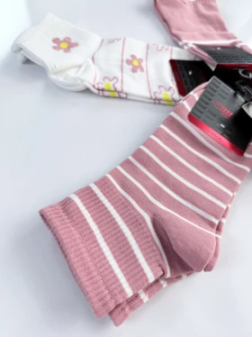 جوراب مچی نخ پنبه طرح گل