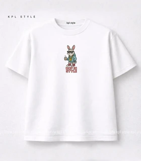تیشرت باکسی یونیسکس طرح Rabbit کد 1330