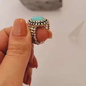 انگشتر کشی نگین آبی پاستیلی