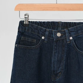 شلوار نیم بگ جین آبی تیره کد 969