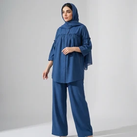 ست مانتو و شلوار زنانه چین‌دار بابوس