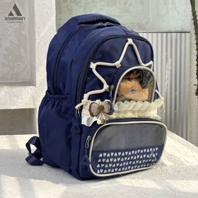 کوله پشتی دخترانه عروسکی Backpack A25 (سورمه‌ای)
