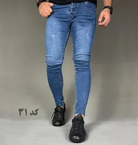 شلوار جین کشی آبی