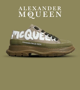 کفش کتانی نیم ساق سبز Alexander McQueen مدل 6884