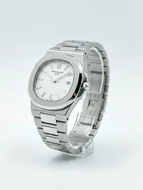 ساعت استیل مردانه طرح پتک فیلپ نقره ای صفحه سفید