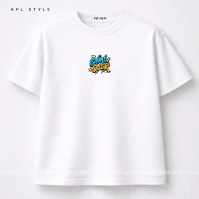 تیشرت باکسی 100٪ پنبه طرح GAME | رنگ ثابت | کد 1442