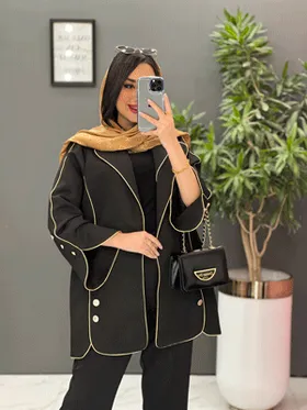 مانتو ژاکارد بغل دکمه