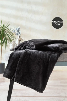 پتو تلویزیونی Yataş مدل Olenna Wellsoft پلی‌استر - طوسی
