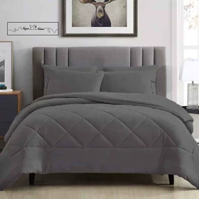 روتختی مینیمال کتان مخمل طرح لوزی طوسی تیره کد 102500