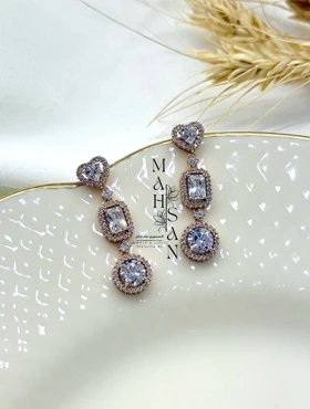 گوشواره زنانه ژوپینگ جواهری طرح رزالیا