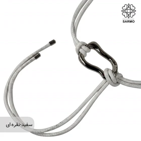 کمربند باریک میترا کد017 (سفید-نقره ای)