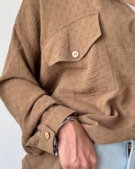 شومیز دکمه چوبی الیانا کد 500453