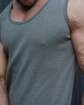 رکابی حلقه‌ای تنک تاپ سنگ شور سبز ساده