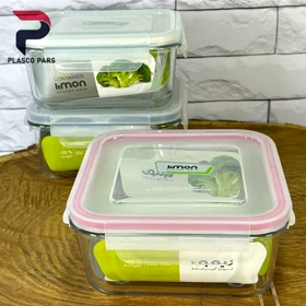 ظرف شیشه ای مربع 950 لیمون