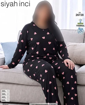 بلوز و شلوار بیگ سایز siyah inci کد 26728
