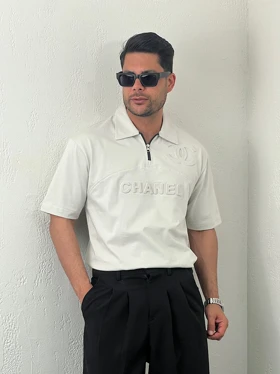 تیشرت مردانه نیم زیپ CHANEL