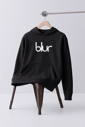 هودی مشکی طرح Blur